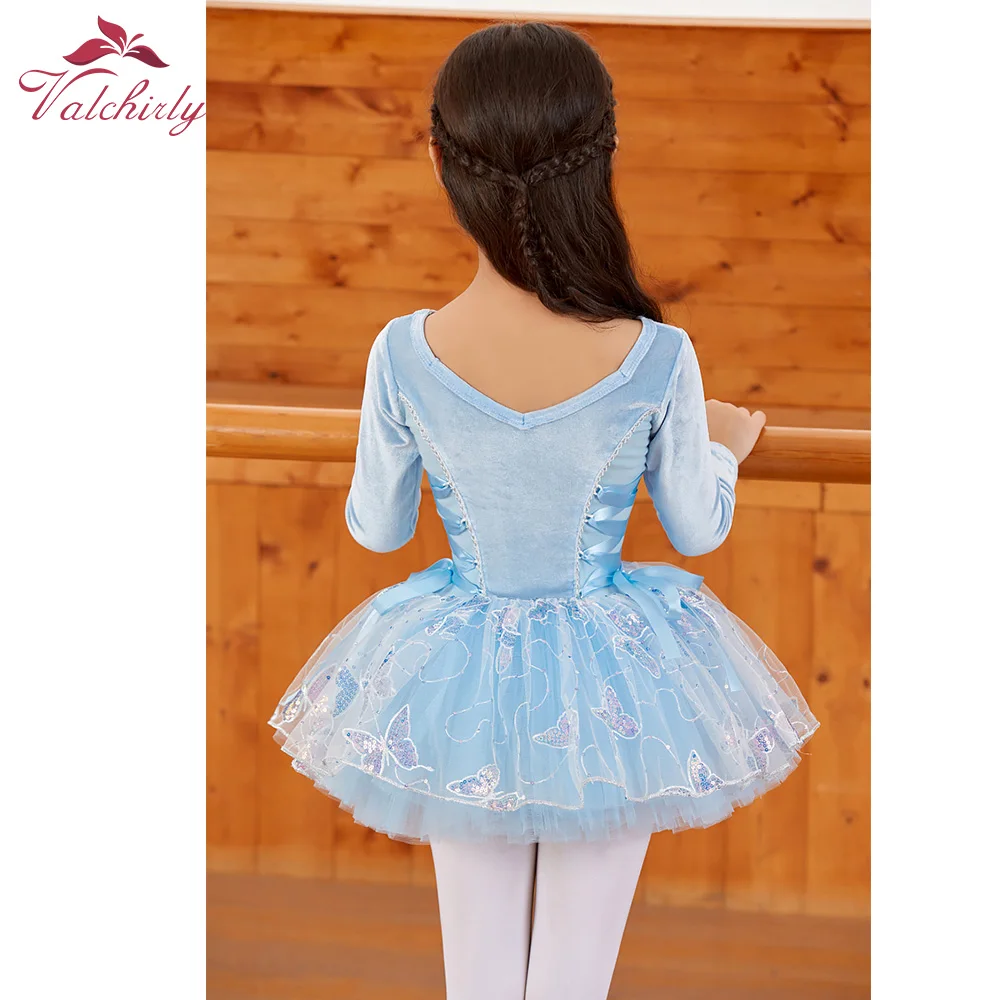 Long Sleeves Girls Ballet Dress Tutu Kids Leotard Classic Dance Costume Children Clothing for Winter