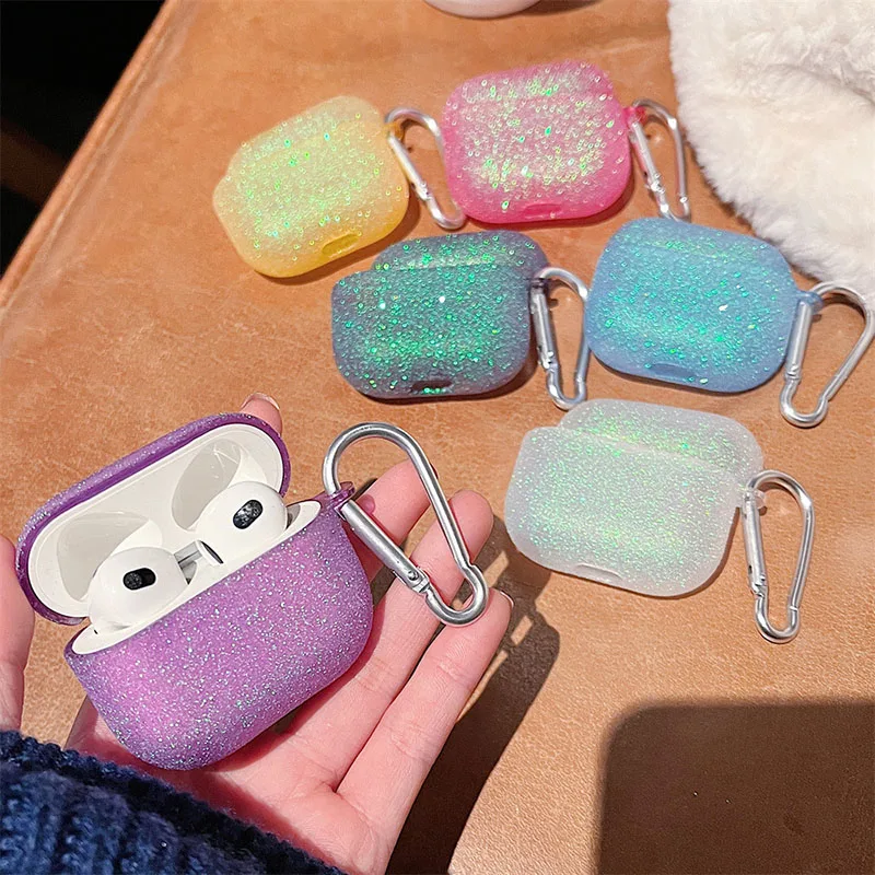 Funda de lujo con purpurina de diamante para Apple AirPods 3, funda de TPU para auriculares para airpods 1, 2, 3 Pro 2, caja de carga para auriculares