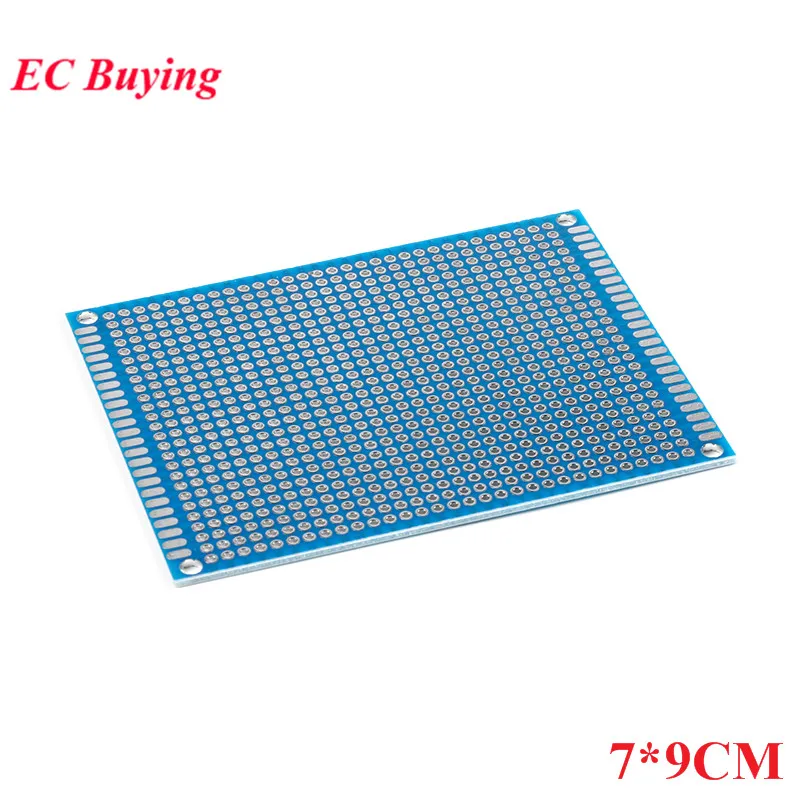 5ชิ้น/ล็อตแผงวงจรทดลอง PCB โพรโทบอร์ดสองด้านอเนกประสงค์สีฟ้า2*8ซม. 3*7ซม. 4*6ซม. 5*7ซม. 7*9ซม. 2.54มม.