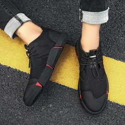 2019 BIG SIZE NEW Brand High quality all Black Men's leather casual shoes Fashion Sneakers flats Oxfords Shoes For Men tyu78