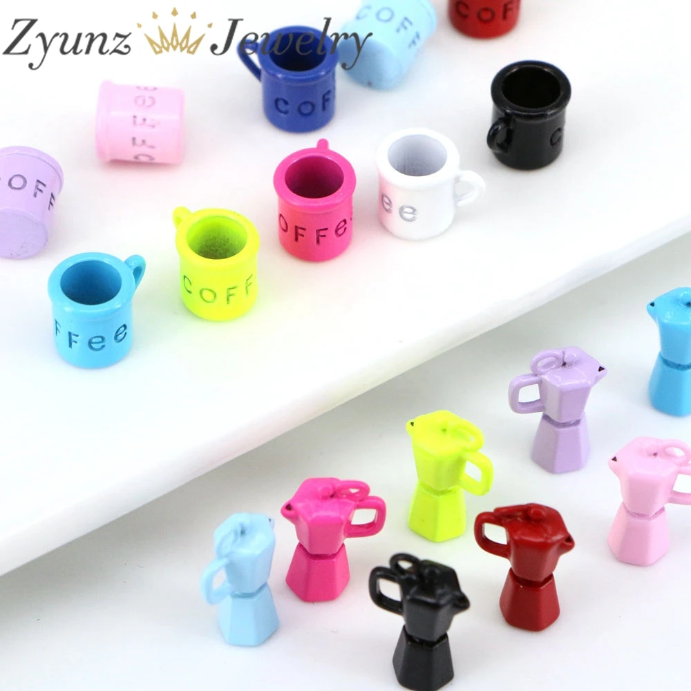 20PCS, New Drink Cup Pendant Charms Coffee Bottle Charms, Color Enamel Drink Charm Craft Jewelry Accessories