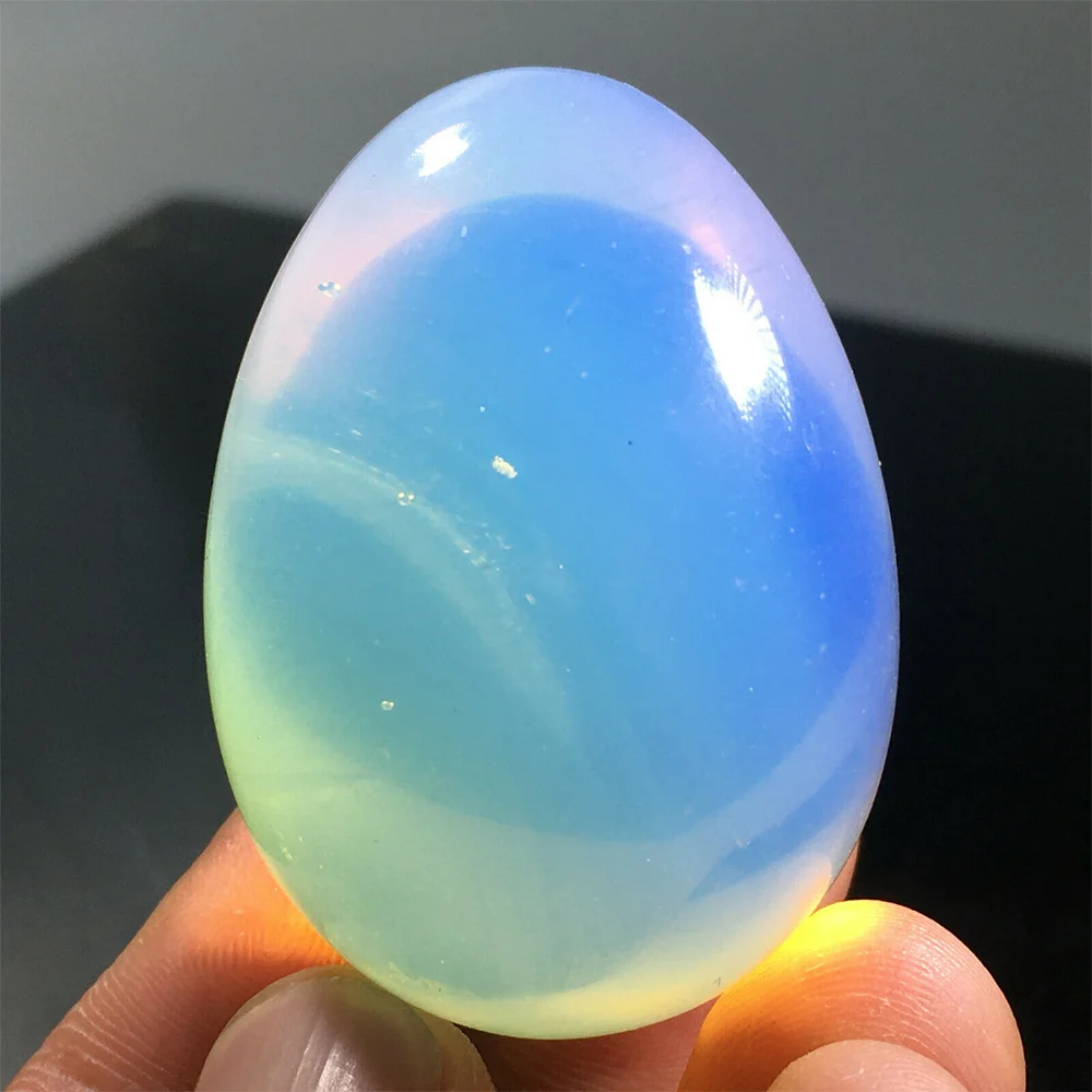 1.2 inches Natural Opal Egg Quartz Crystal Polishing Kegel Exercise Healing Stone 1pc