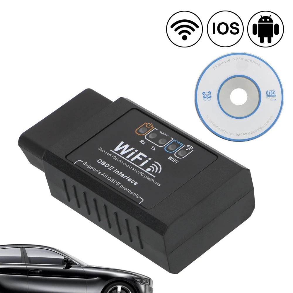 WIFI Car OBD2 Scanner ELM327 Code Reader OBDII Diagnostic Tools Engine Light Repair Kit 16pin Automotive Accessories Universal