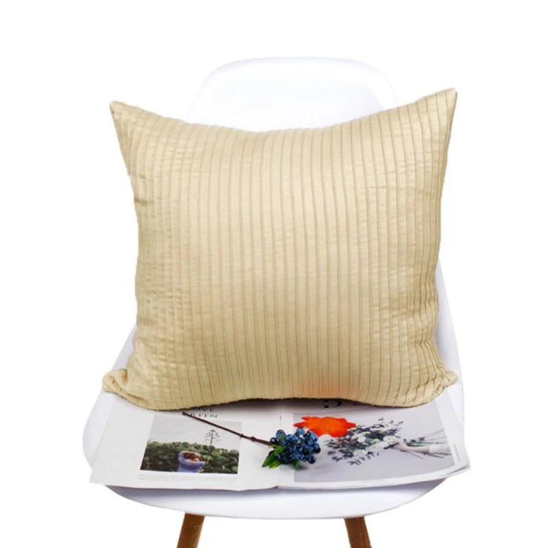 Free Shopping Custom 30*50  40*60 35*50cm 8 Colors Polyester Suede Embroidery Vertical Stripe Cushion Cover HT-PSUEC-B-l