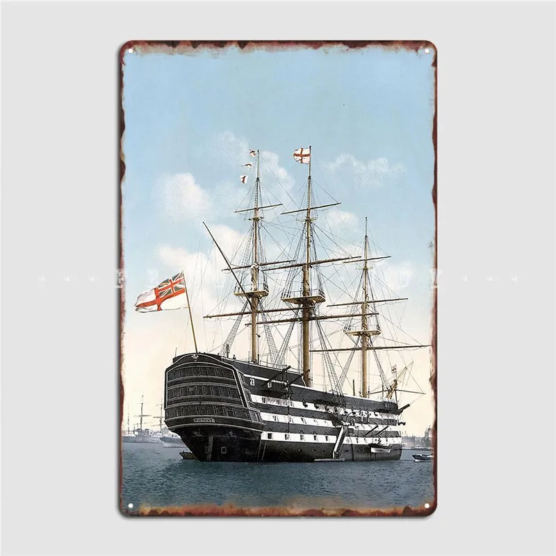 Hms Victory The Oldest Warship Still In Commission In The World Metal Plaque Poster Plaques Design Pub Tin Sign Posters