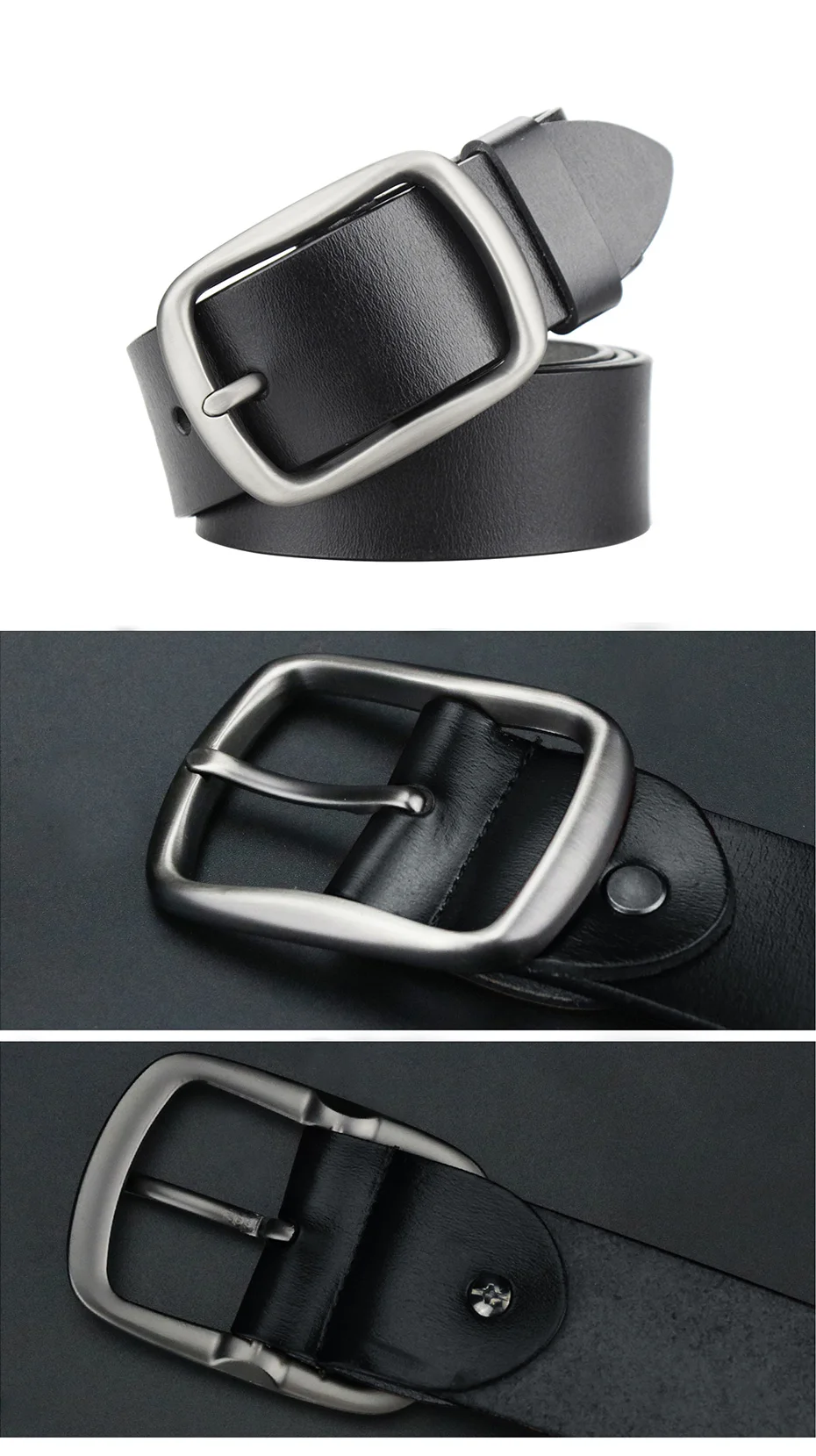 Maikun herren Business Casual Große Größe Gürtel Modische Echtes Leder Gürtel Beliebte Vatertag Geschenk – Detail 2