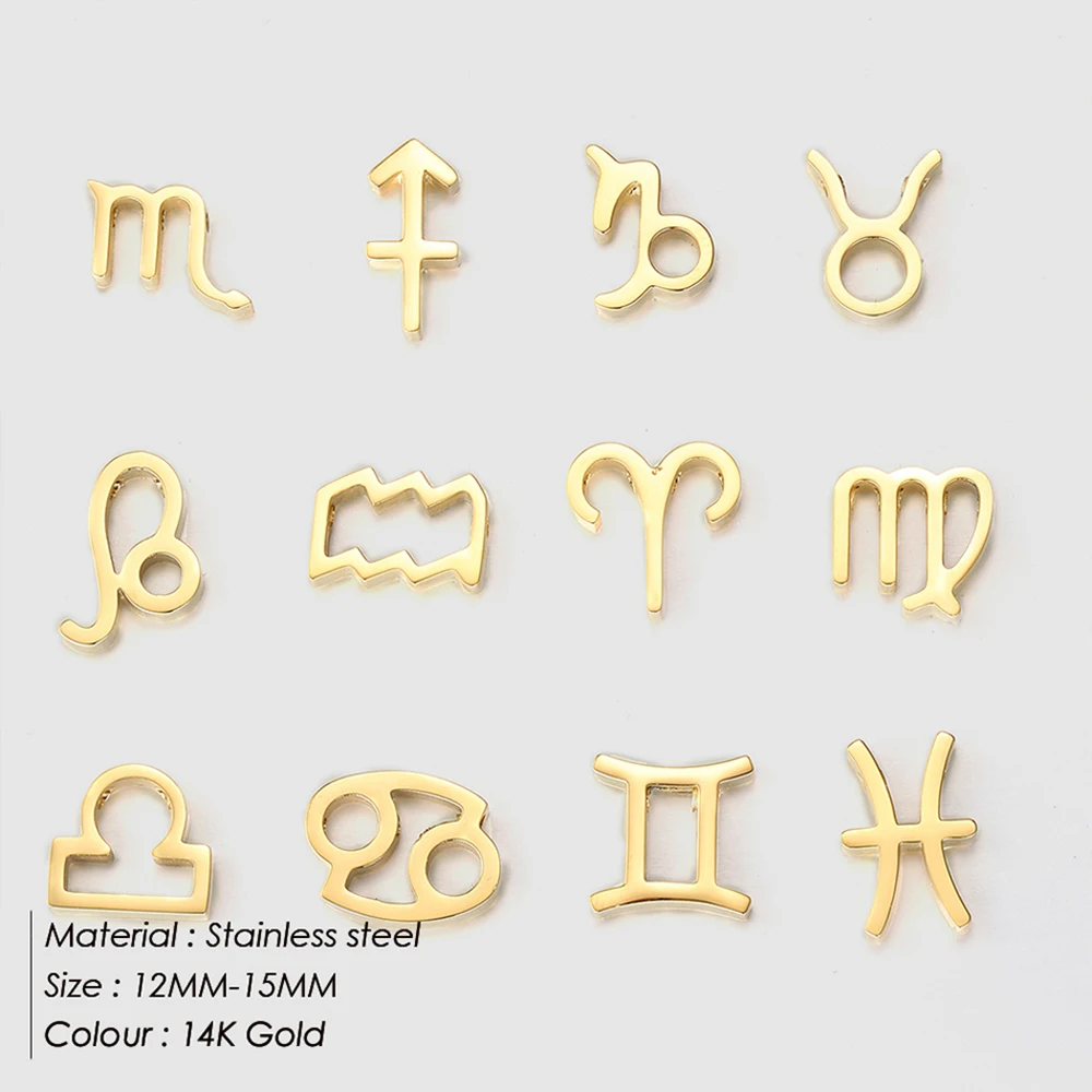 JUJIE 316L Stainless Steel 12 Zodiacs Necklaces For Women Constellation Signs Pendant Necklace Jewelry Wholesale/Dropshipping