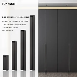 TOP KNORR Invisible Handle Wardrobe Door Cabinet Drawer Modern Simple Custom Iength Hidden Slot Handle Golden Black big Handle