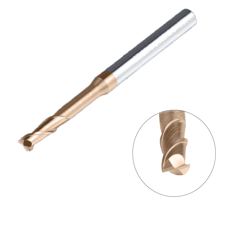 BEYOND 1pcs HRC55 Deep Groove End Mills 1mm 2mm 3mm Tungsten Steel Carbide 2 Flute Long Milling Cutter Slotting Endmills