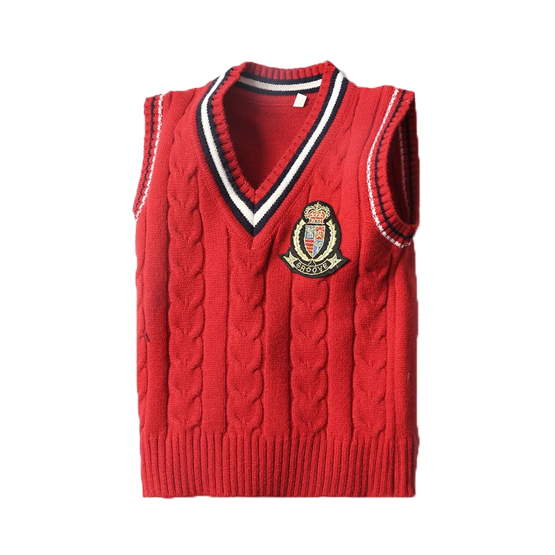 2021 New Winter Boys Girls Sweater Vest Fashion Student Clothes For Kids 2-8 Years Children Cartoon Bear Crown Knitted Clothing