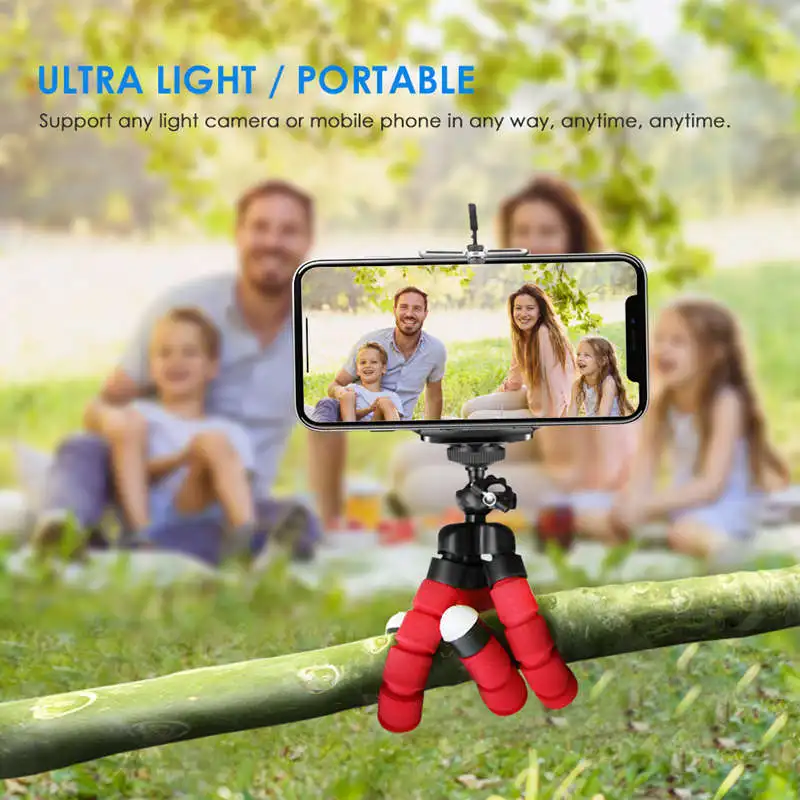Tripod for Phone Flexible Sponge Octopus Mini Tripod for Mobile Camera Tripod Phone Holder Clip Stand With Phone Clip Holder