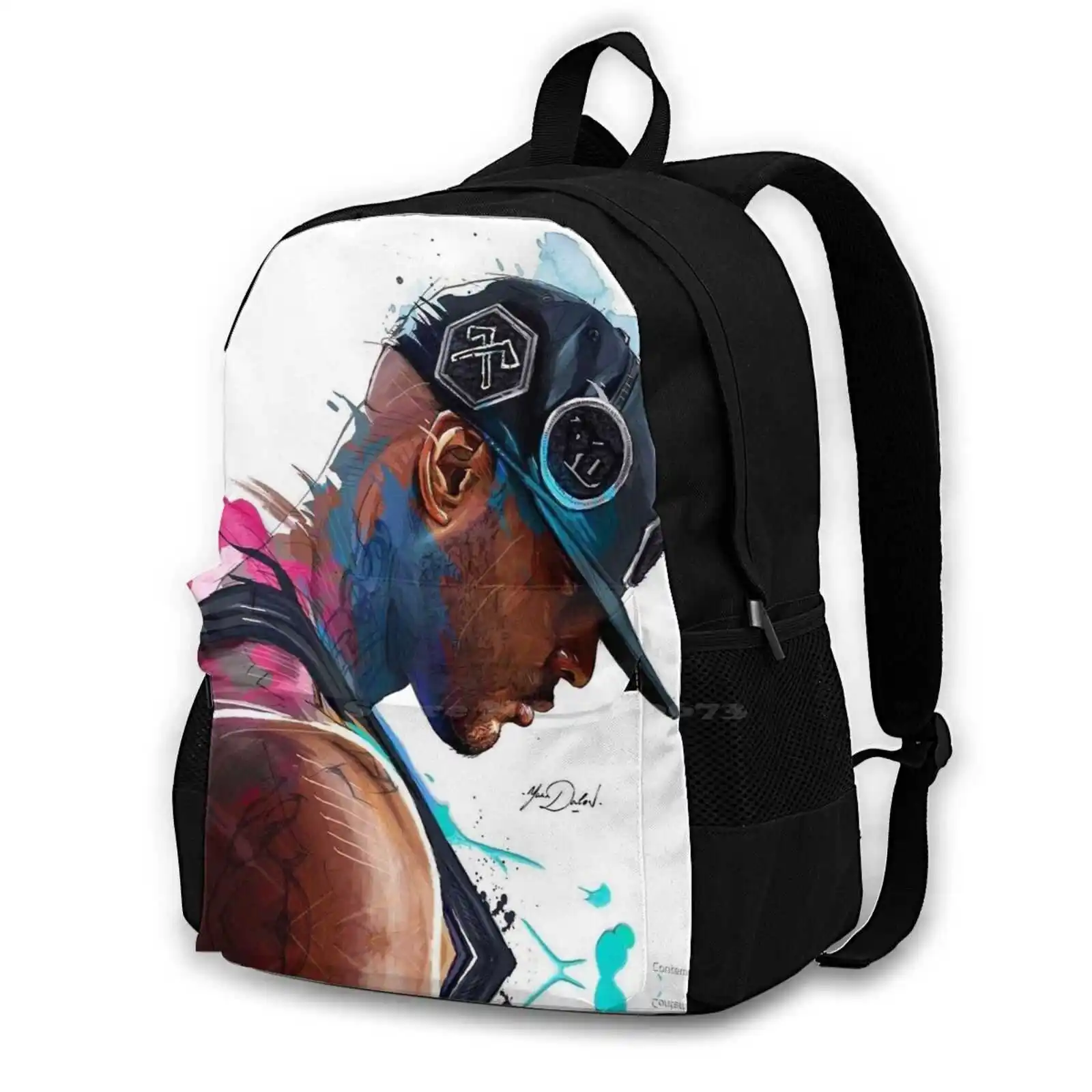 Profile School Bag Big Capacity Backpack Laptop Ultra Black Men French Rap Rapper