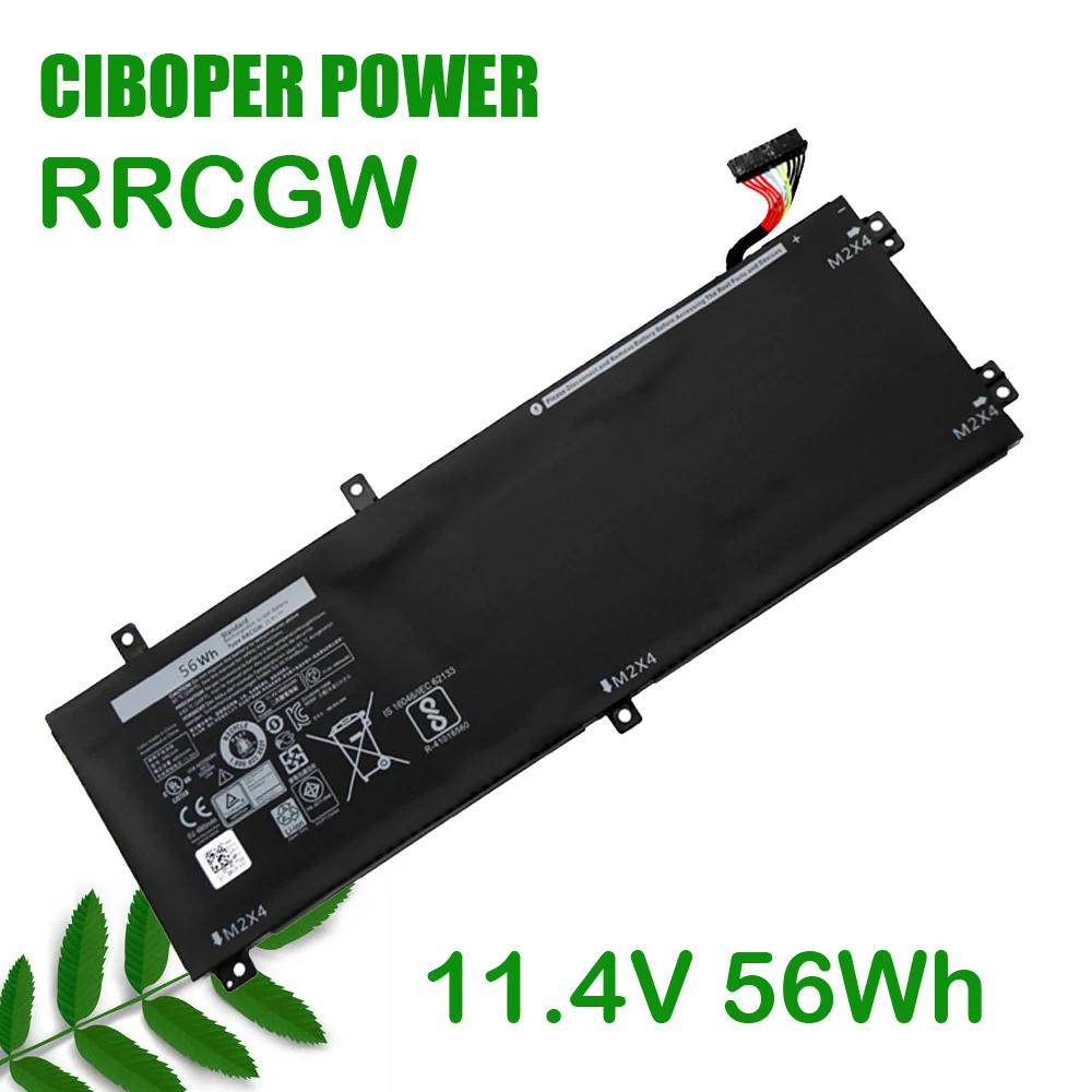 Ciboperpower New Origina Laptop Battery RRCGW 11.4V 56WH For 15 9550 Precision 5510 Series M7R96 62MJV Rechargeable Battery