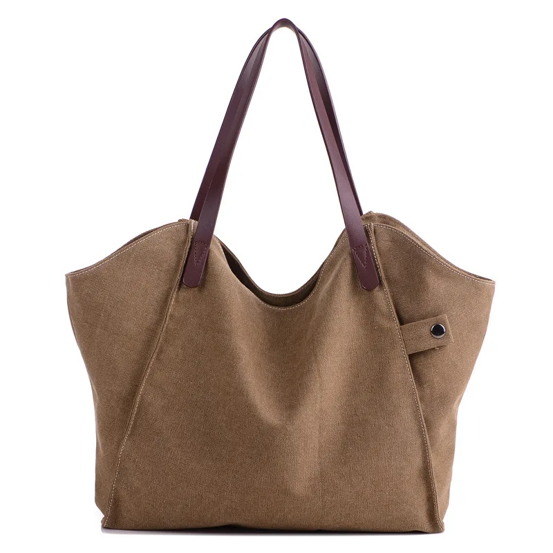 Bolsa de ombro de grande capacidade feminina, bolsa de compras simples, nova