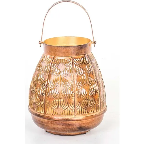 Evistro Decorative Metal Candle Holder Lantern 15CM x 18CM Rust Color