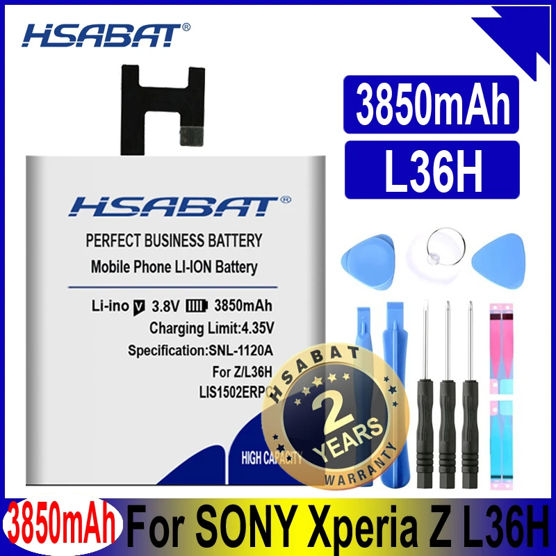 HSABAT LIS1502ERPC 3850mAh Battery Use for SONY Xperia Z L36H lt36h L36i S39H SO-02E C6603 C6602 C6600 C660X Xperia C CN3