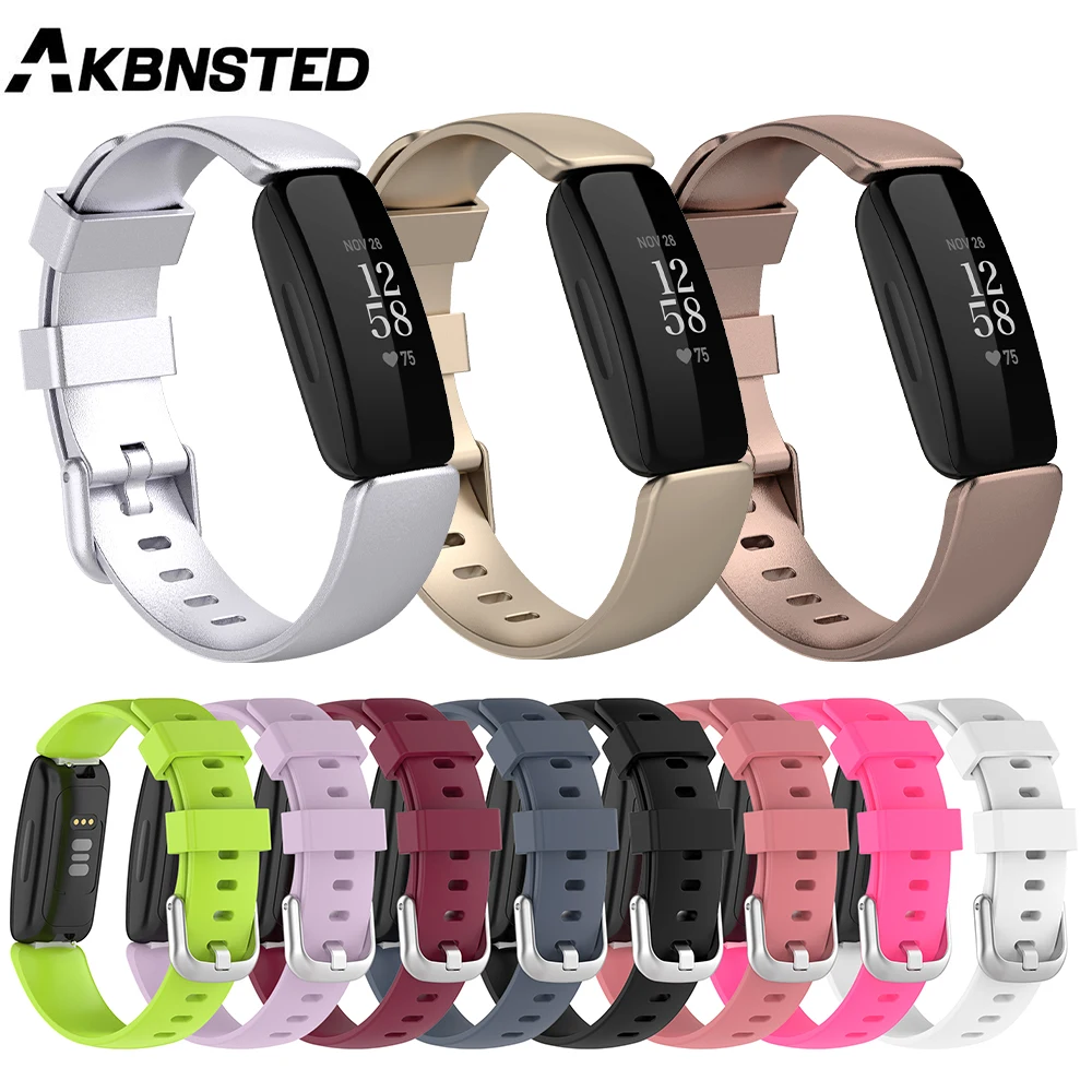 Akbnsting الملونة الرياضة حزام ل Fitbit Ace 3/Lnspire 2 سوار ذكي ل Fitbit Lnspire 2 لينة سوار معصم من السيليكون اكسسوارات
