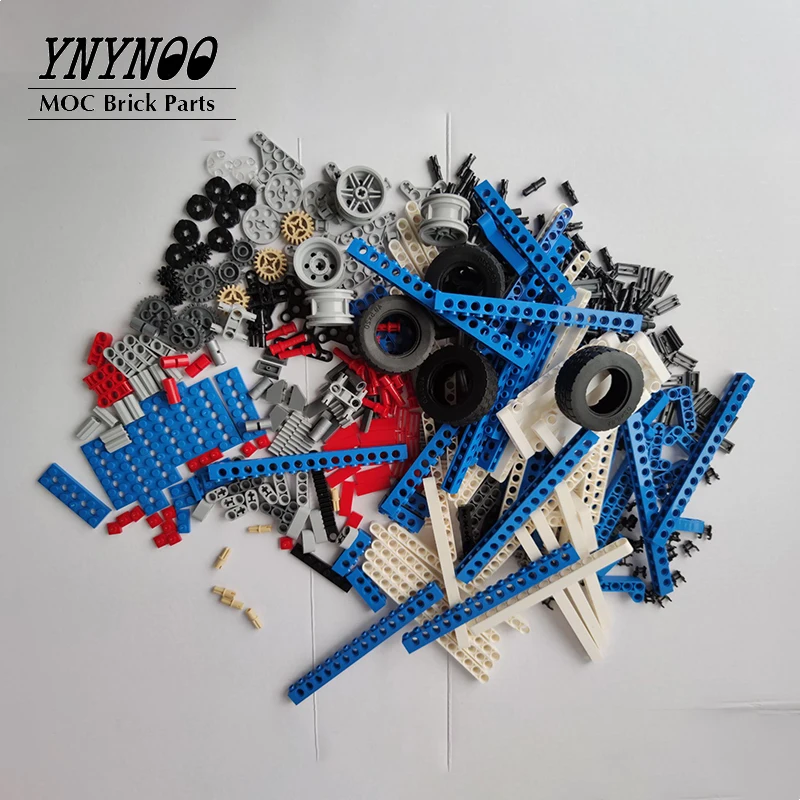 550 sztuk MOC luzem Pin Gears Rack Axle Conectors opony do ciężarówek i kół kompatybilny z EV3 techniczne samochody STEM DIY edukacyjne zabawki