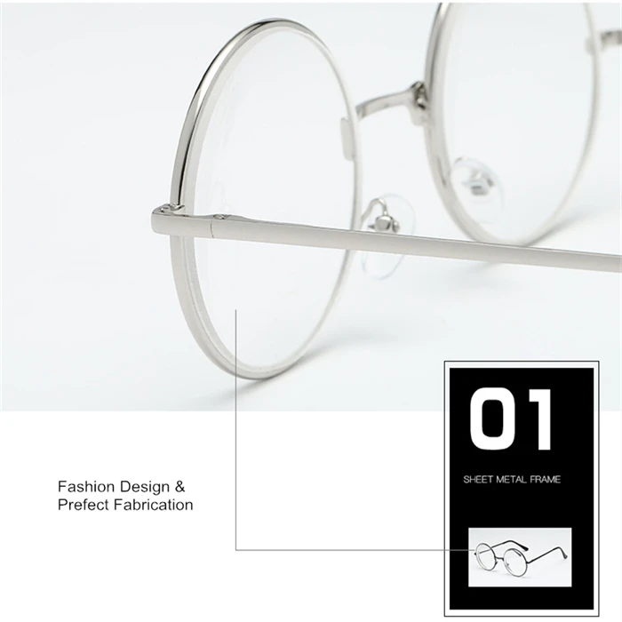 Runde Myopie-Brille für Damen und Herren, Retro-Metallbrille mit klaren Gläsern, kurzsichtige Brille, schwarz, silberfarben, goldfarbene Rahmen, -1,0, -1,5, -2,0 bis -4,0 – Detail 16