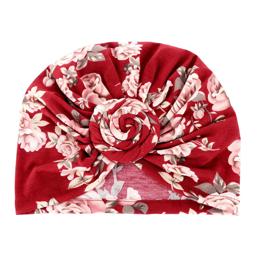 India Women Printed Turban Hat Hijab Twist Knot Chemo Cap Stretch Beanie Head Wrap Hair Loss Headwear Muslim Cover Bonnet Bonnet