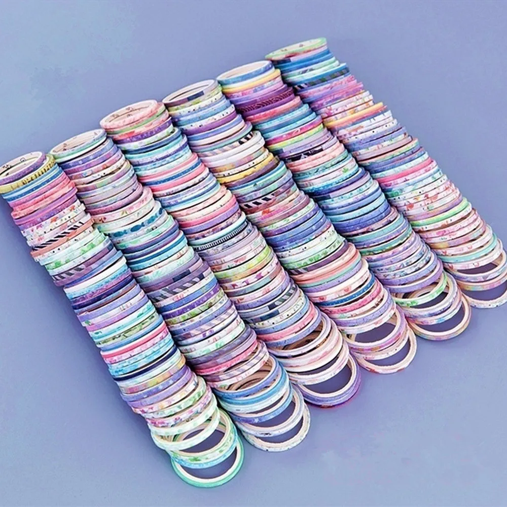 Fitas de mascaramento decorativas magras douradas, Washi Tape Set, DIY Foil Tape, 3mm Wide, 20 Rolls, 50 Rolls