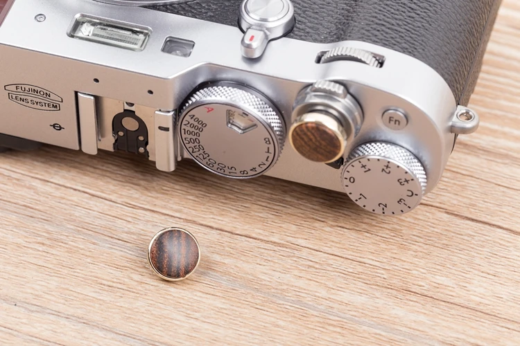 Original Handmade Brass+Wooden Convex Surface Camera Shutter Release Button for Fujifilm X100V XT4 X10/ X20/X30/XT30 Leica M1/M2