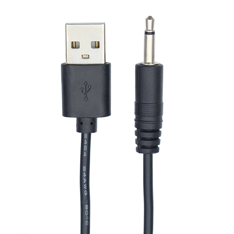 1M 3.5mm Mono Male to USB Power Cable  Jack 3.5mm 2 Pole  to USB Charging Cable