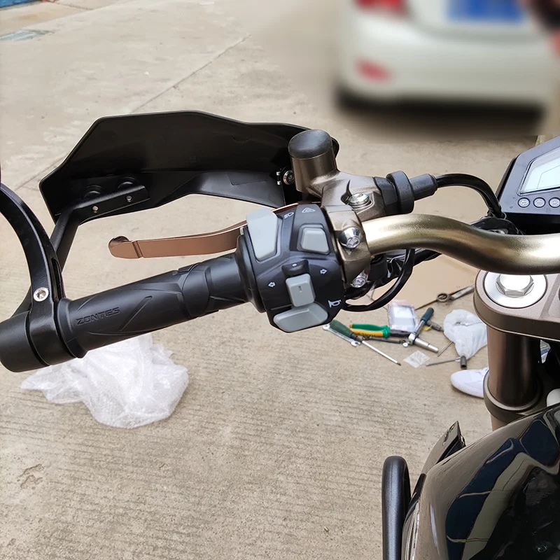 Original da motocicleta modificado acessório atualizado frente lidar com direção protetor de vento e mão escudo conjunto para kiden Kd150-g1