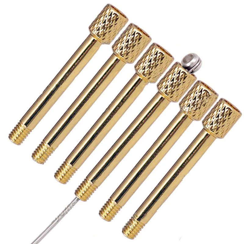 6 Teile/los Messing Elektrische Gitarre Tremolo Brücke Sattel Klemme Lock String Schraube Durch Schraube Musical Instrument Zubehör – Detail 13