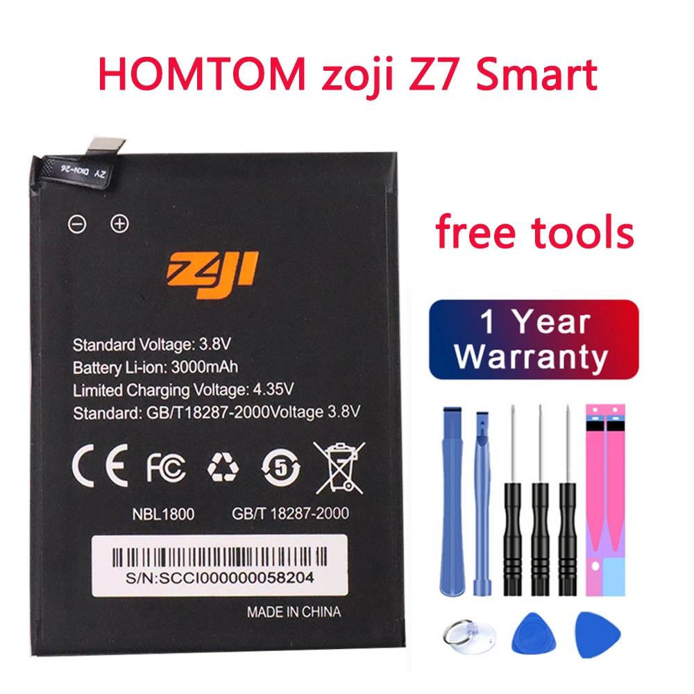 

New 100% Original HOMTOM zoji Z7 Battery 3000 mAh for HOMTOM zoji Z7 Smart Phone free Tool Kits