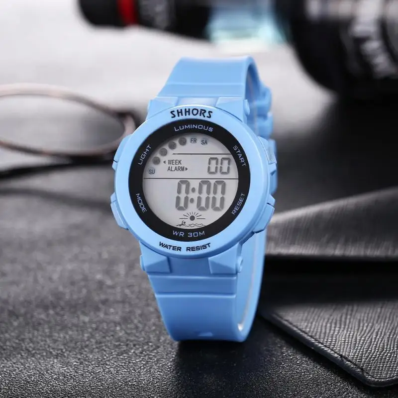 Shhors Fashion Sports Watch Women Led Digital Watches Pink Silicone Band Electronic Watches Cheap Price Dropshipping Reloj Mujer