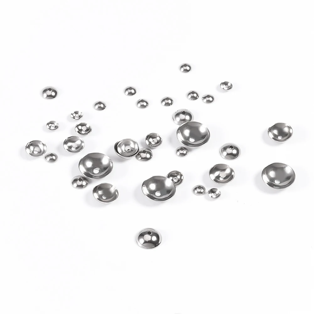 200 pieces Loose Spacer Bead Caps Stainless Steel Round Cone End Beads Cap 3/4/5/6/8mm Accessorie For DIY Jewelry Finding Making