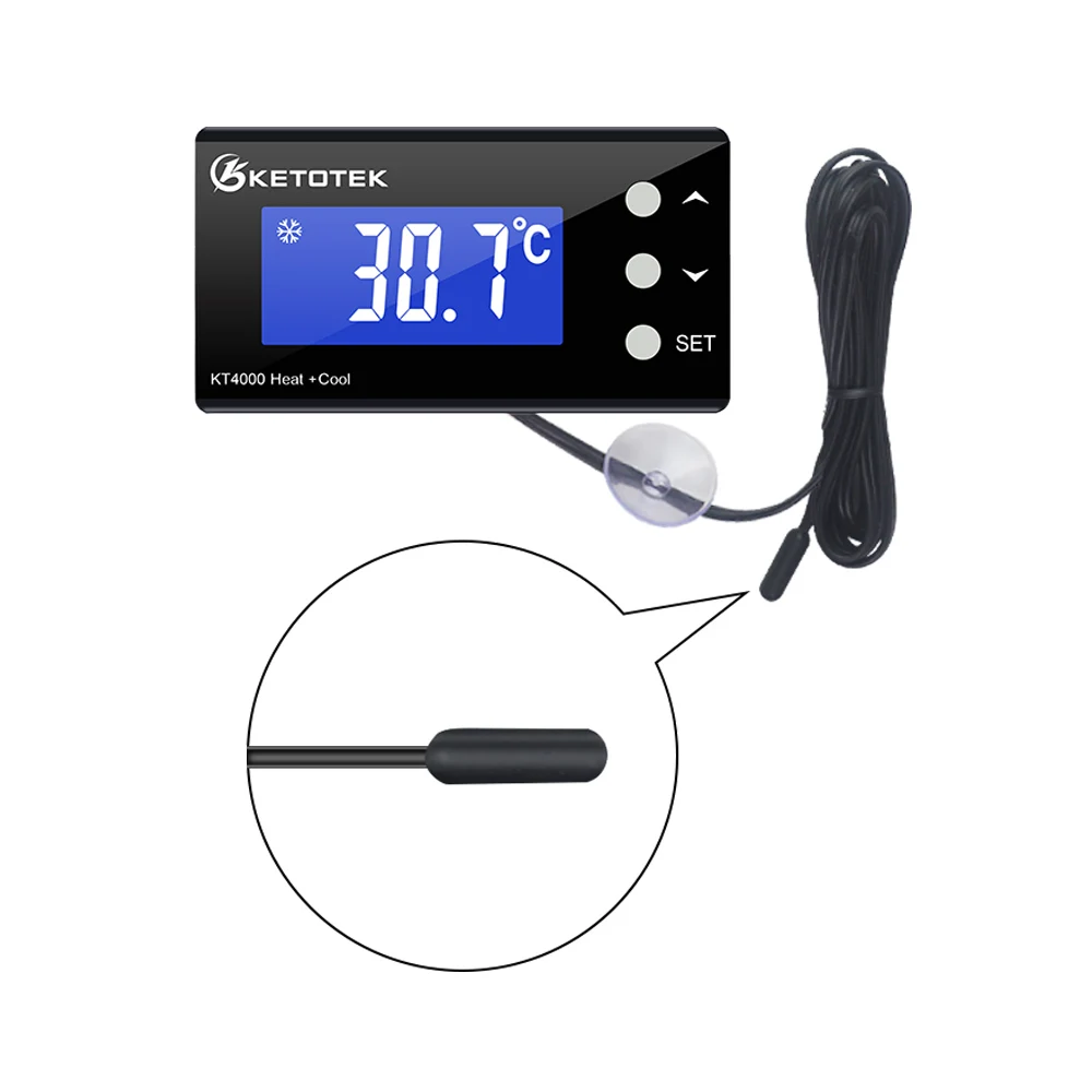 Ketotek KT4000 termostato digitale termostato presa sensore impermeabile presa EU/UK presa LCD riscaldamento modalità di raffreddamento
