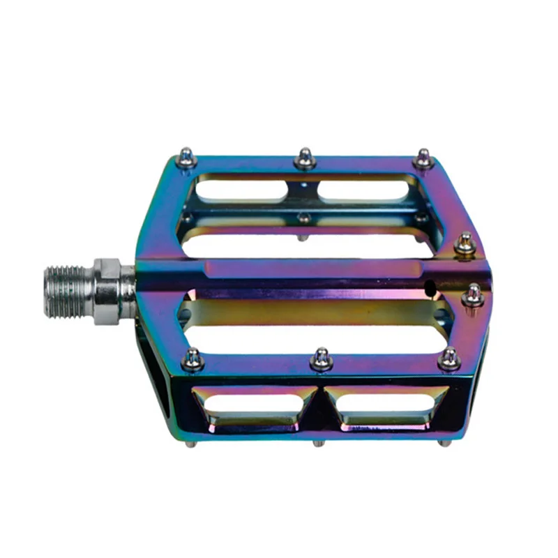 Bicycle Pedal Aluminum Alloy Foot Pedal 2-Bearing Bike Pedal Rainbow Colorful Electroplating Pedals