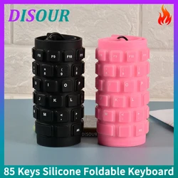 DISOUR 85 Keys Silicone Folding Keyboard For PC Notebook Tablet Laptop Flexible Portable Foldable Gaming Wired Keyboard Mini USB