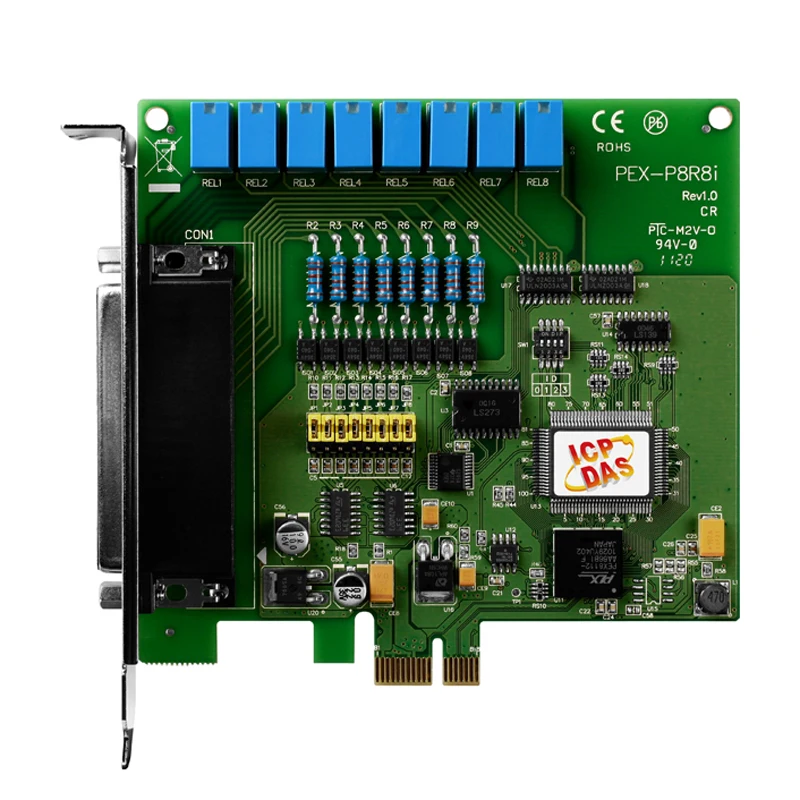 

New Original Spot Photo For PEX-P8R8i PCI-E Bus High-Speed 8-Channel Isolated Digital Input And 8-Channel Relay Output