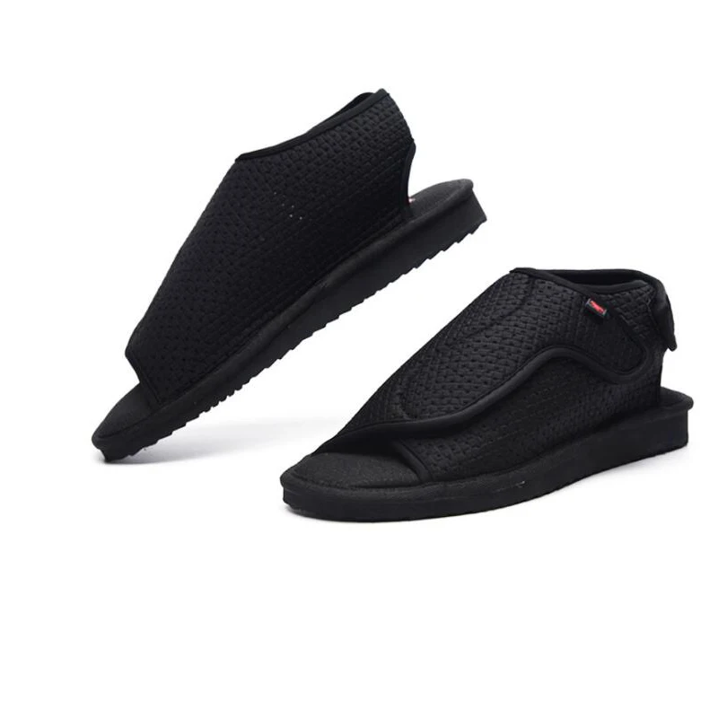 Sandalias de verano para pies, superficie elástica antigolpes, zapatos protectores de pies presurizados y antientorse, calzado deportivo fijo para anklediabetics