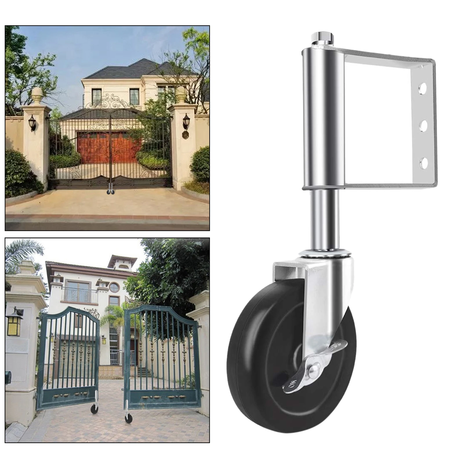 Heavy Duty Rubber Mute Spring Loaded Gate Door Wheel Caster Spring Wheel Home Gate Door Roller Slider