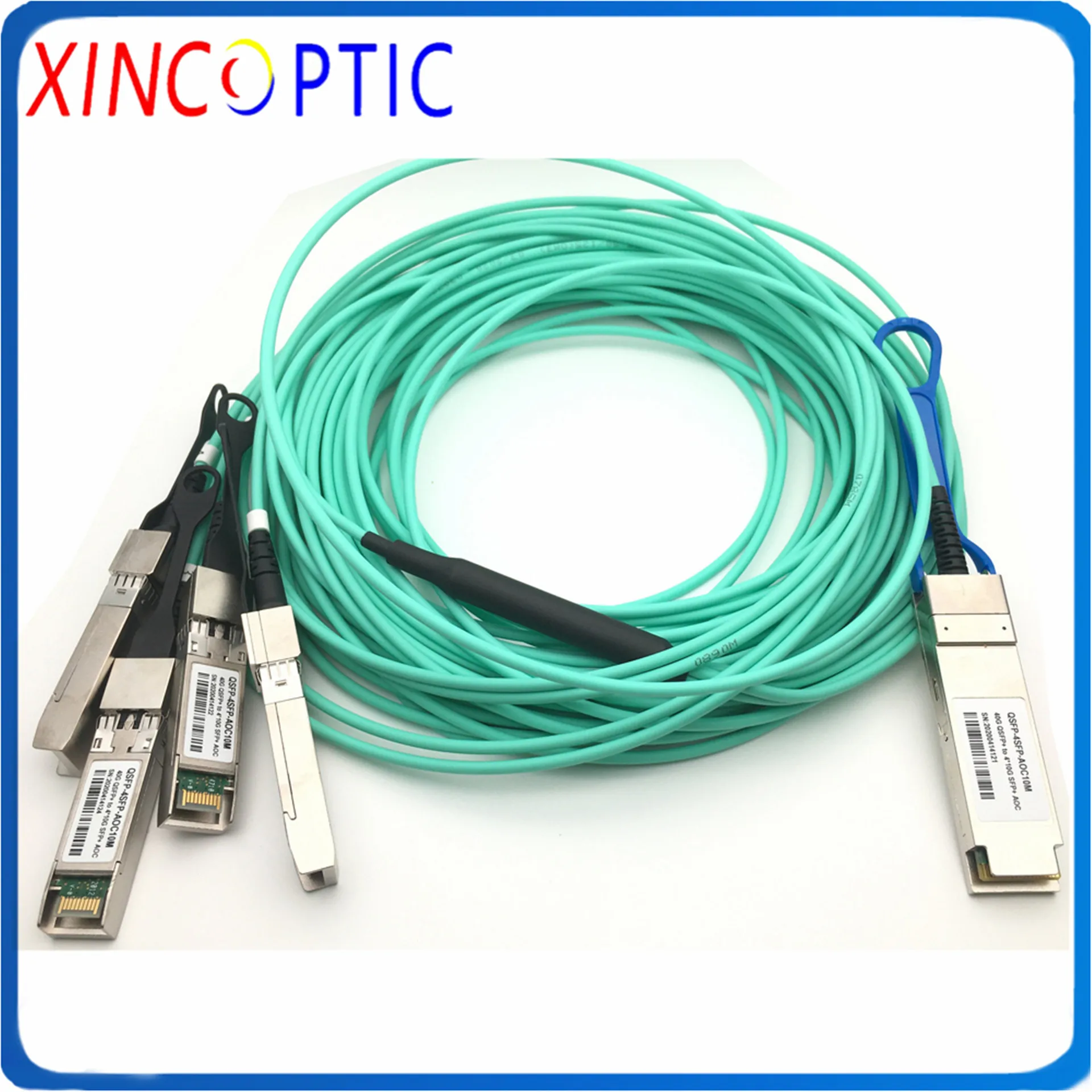 Data center QSFP+ 40G to 4xSFP+ 10G Breakout Active Optical Cable AOC,40G QSFP+ to 4*10G 1/2/3/5/7/10M SFP+ Active Optic Cable