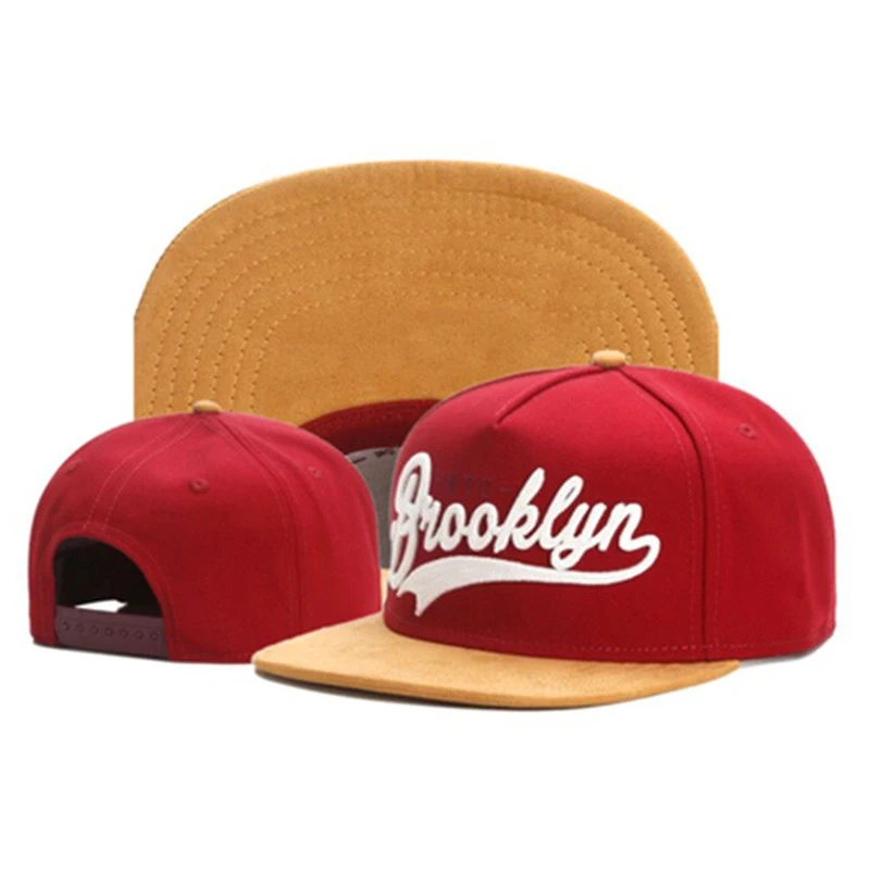 2024 New BROOKLYN artificial suede hip hop red elastic cap men and women adult outdoor leisure sunscreen baseball cap bone