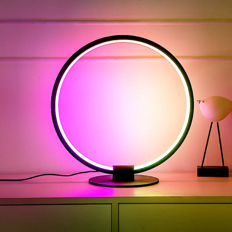 New RGB Symphony Table Lamp Living Room Bedroom Bedside Lamp LED Colorful Color Changing Remote Control Dimming Ambient Light