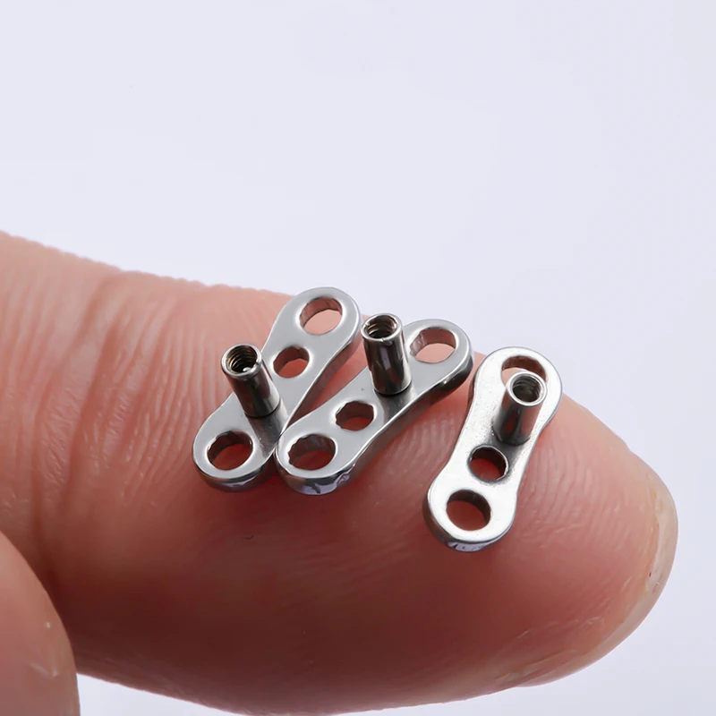 1PC Dermal Anchor Top Piercing with Base Skin Diver Surface Ring Micro Retainers Hide-it In Body Implant Stud Dermal Jewelry 16G