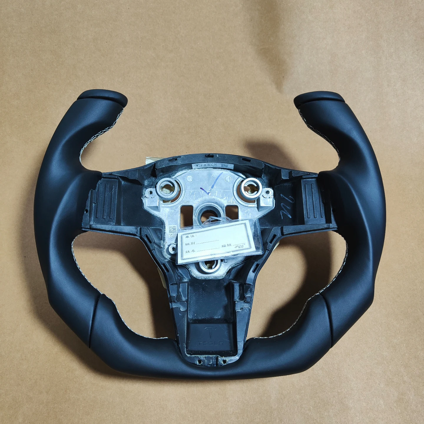 

For Tesla Model Y Model 3 2017 2018 2019 2020 2021 Pilot Shape Yoke Steering Wheel Leather Unique Shape