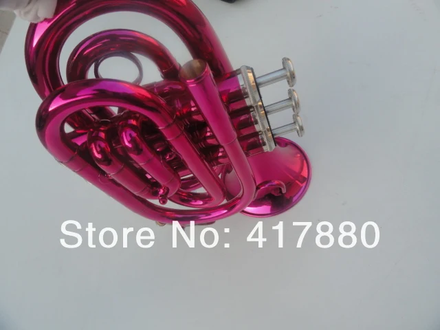 Rose Red High Quality Bb Pocket Trumpet New Arrival Pocket Trumpet Musical Instrument With Case