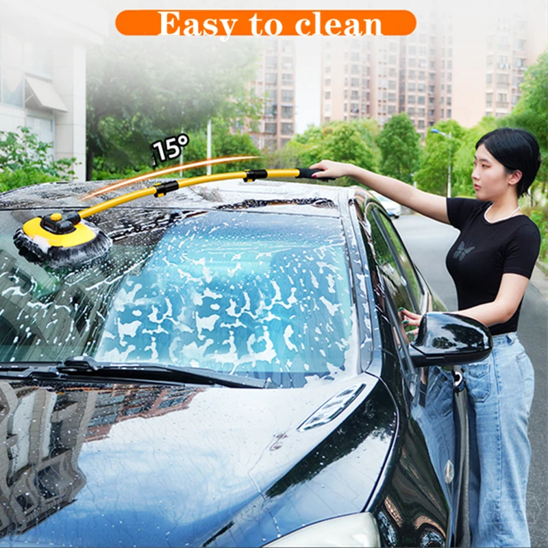 2023 New Car Cleaning Brush Car Wash Brush Telescoping Long Handle Cleaning Mop Chenille Broom Auto Accessories