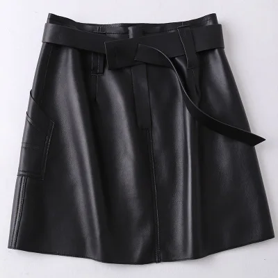 

Top brand Fashion 2020 New Genuine Real Sheep Leather Skirt H47 high quality