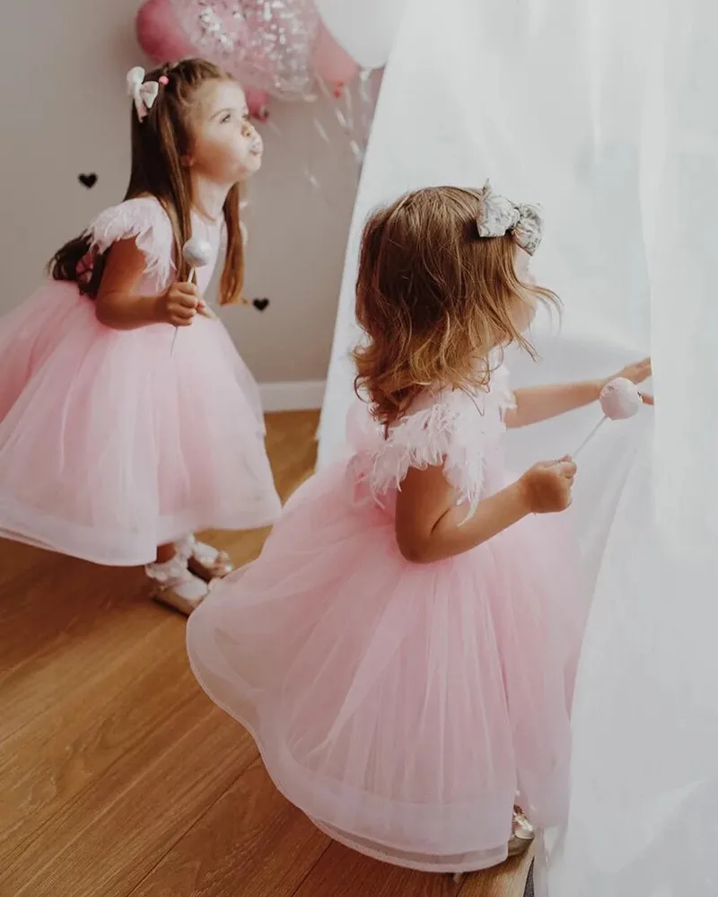 Roze Baby Meisje Jurken Princess Gown Zomer Baby Verjaardag Jurk Christmas Party Jurk Meisje Kleding