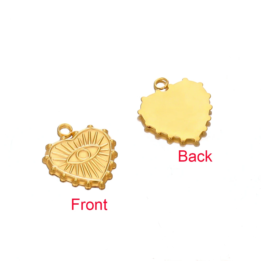 5 stücke Edelstahl Türkische Augen Anhänger Charms für DIY Schmuck Zubehör Halskette Komponenten Armband Handgemachte Handwerk – Detail 4