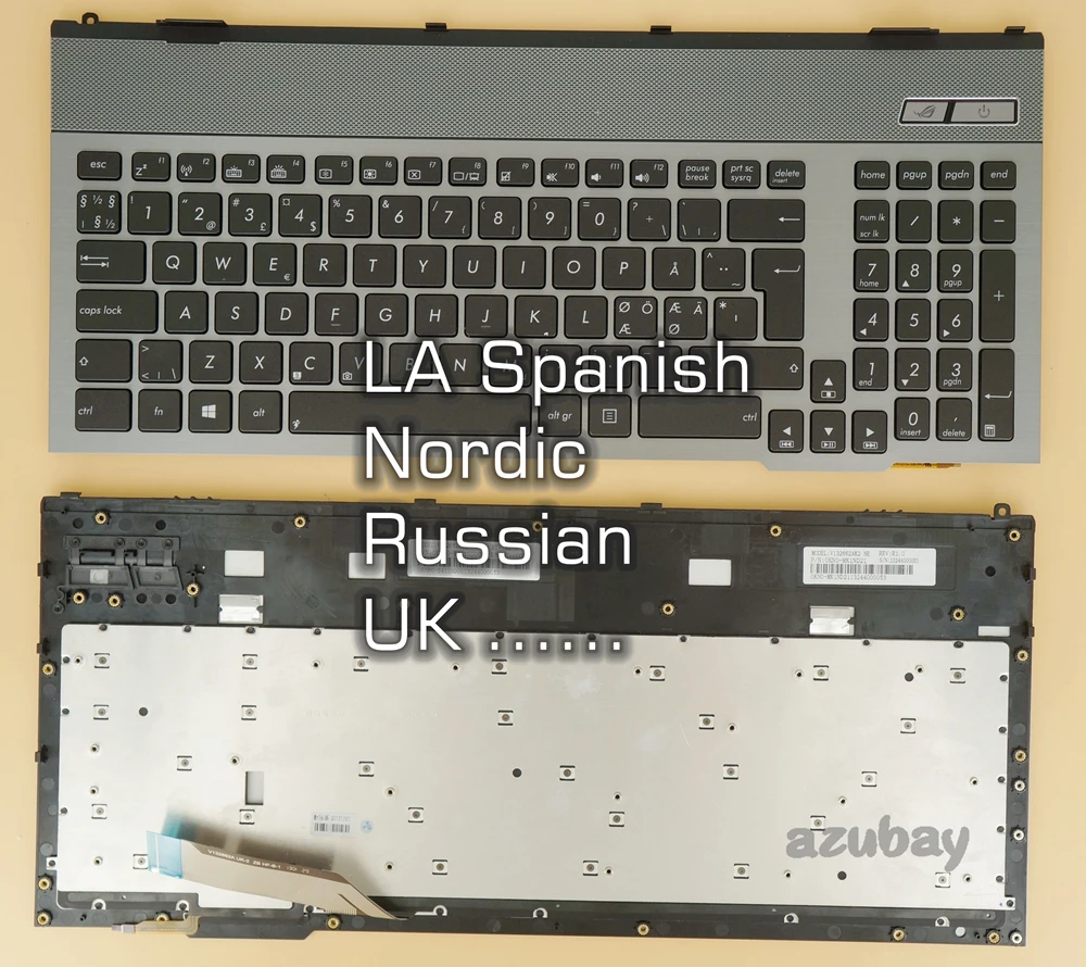 

UK LA Spanish Nordic SD Russian Keyboard For ASUS G55V G55VW V132662AK2 V132662AS1 V132662AK1, 0KNB0- B410RU00 B410UK00, Backlit