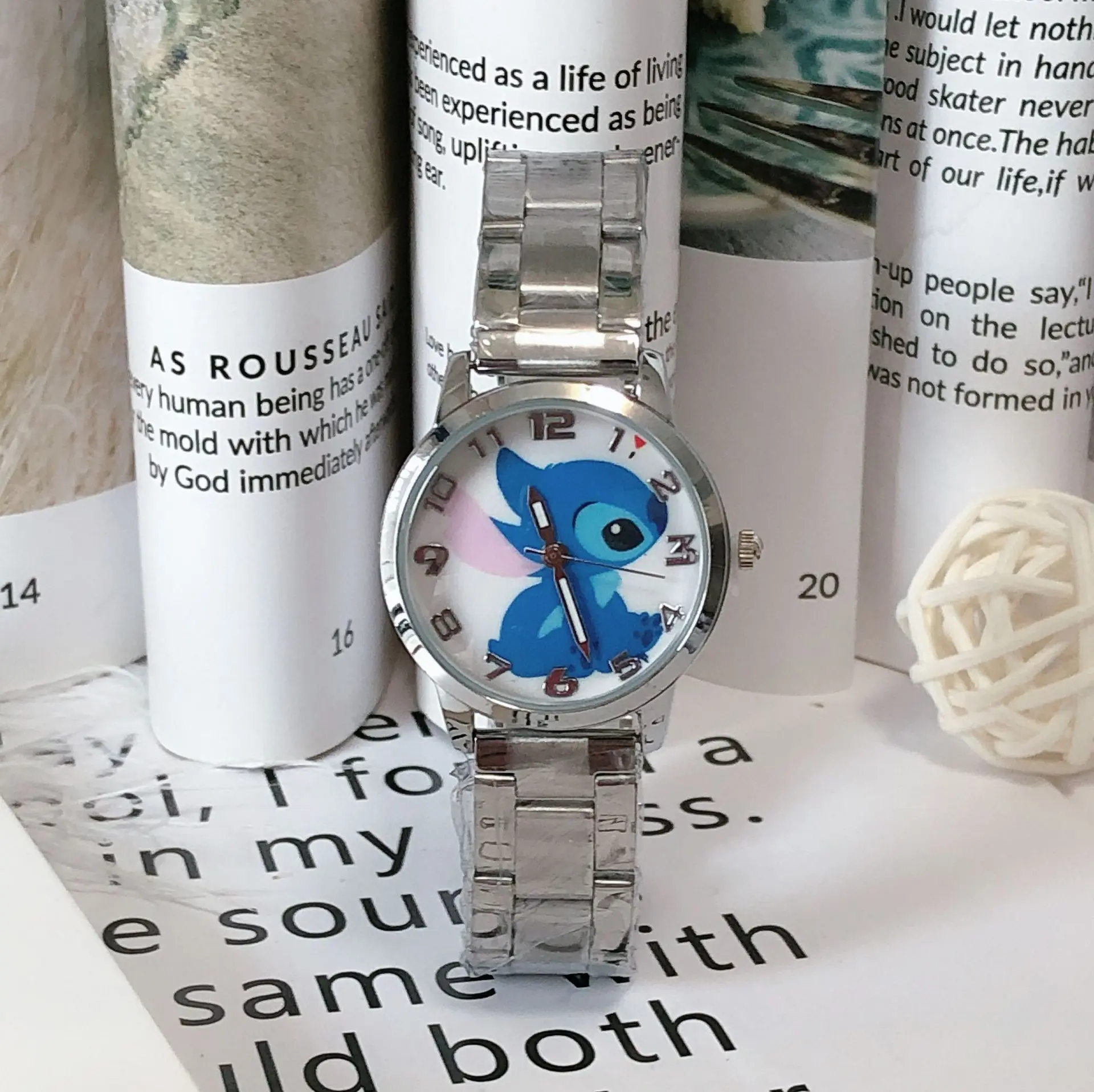 Lilo & Stitch Stitch dibujos animados reloj para niños niño niña impermeable reloj de cuarzo de acero inoxidable reloj de regalo de cumpleaños para